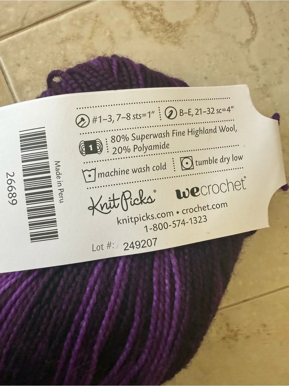 Hawthorne Fingering Weight Yarn - Variegated Purple Goddess